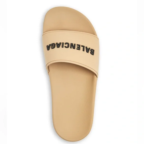 Balenciaga beige/black Pool Slide Sandal Size 39